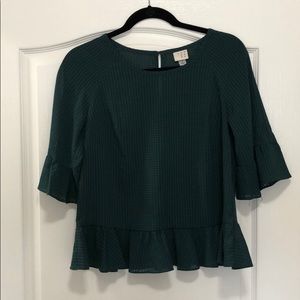 Green Ruffle Top